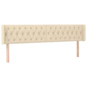 Vidaxl Vzglavje z ušesi krem 203x16x78/88 cm blago