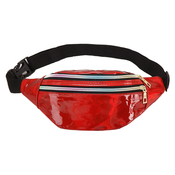 Dardanar Mode Damen Herren Running Laser Gürteltasche, Wasserdichte PU Gürteltasche, 2 Fächer mit Reißverschluss, Verstellbarer Bund, Gürteltasche Unisex Erwachsene Reise Lauftasche Party Festliche S, (21239603)