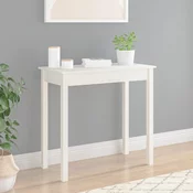vidaXL Konzolna mizica bela 80x40x75 cm trdna borovina