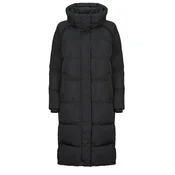 Superdry LONGLINE HOODED PUFFER COAT Črna