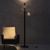 FLOS LED-stoječa svetilka Nocturne F2 Cone, črna, 2-smerna, 206 cm - Dnevna soba/jedilnica - Dizajn - črna, prosojna - Aluminij