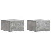 vidaXL Stenska stranska miza 2 pcs Betonsko siva 34,5 x 33 x 20 cm