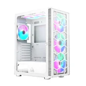 slomart Montech X3 Glass Midi-Tower ohišje, RGB, kaljeno steklo - belo