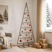 Vidaxl Kovinsko božično drevesce KUOPIO 180 cm Kovina Črna