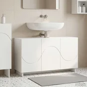 vidaXL Kopalniška omarica Bela visok sijaj 101 x 41 x 58 cm