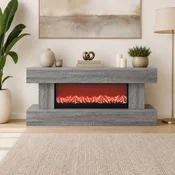 vidaXL Električni kamin Siva Sonoma 100 x 30 x 44 cm Inženirski les