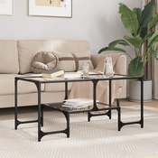 Stolic s prozirnom staklenom površinom 98,5x50x45 cm celik