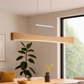 Elobra LED viseča svetilka Peru, hrast/nikelj, dolžina 116 cm - Dnevna soba/jedilnica - Sodobni - svetlo leseno, nikelj