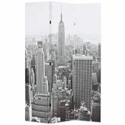 Vidaxl Zložljiv paravan 120x170 cm New York podnevi črn in bel