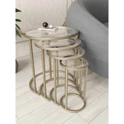 Hanah Home Milas 4 set stolica (umetnuti), zlatna/providna (4 kom)