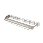 Lanberg prazni patch panel 48 priključaka 1U 19 FTP, oklopljen, s odbojnim elementom, sivi PPKS-1248-S