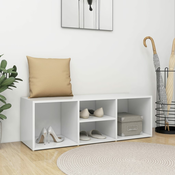 vidaXL Klop za shranjevanje čevljev bela 105x35x35 cm iverna plošča