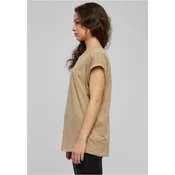 Womens Soft Taupe T-Shirt with Extended Shoulder