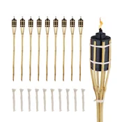 Northix 10x Bamboo Garden Torch 80 cm Outdoor Oil Tiki Torches Set