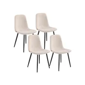 Songmics Set 4 jedilnih stolov 55x435x855 cm krem barve