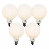 Komplet 5 E27 zatemnitvenih LED žarnic Opal G125 5W 450 lm 3000K