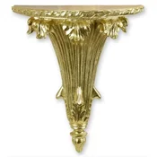 Casa Padrino baroque resin wall console gold 28.6 x 14.3 x H. 33.8 cm - Polyresin wall decoration console in baroque style - Baroque decorative accessories - Baroque furniture - Baroque interior