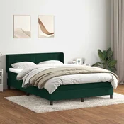 vidaXL vidaXL Box spring postelja z vzmetnico temno zelena 160x220 cm žamet, (21792794)