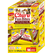 Churu Pasji priboljški Fun Bites, 8 x 12 g - Piščančji zavitki s sirom