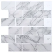 Vidaxl Podhodna ploščica 20 szt. Beli marmor 30 x 30 cm