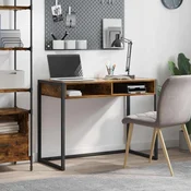 vidaXL Miza Dimni hrast 100 x 50 x 75 cm Konstruiran les