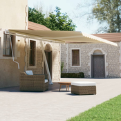 Vidaxl Prostostoječa ročno zložljiva tenda 600x300 cm krem