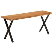 Vidaxl Klop z naravnim robom 105 cm trden akacijev les