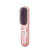 INF Brezžična krtača za ravnanje las - prenosna in nastavljiva temperatura Pink, (5000139904)