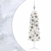 Vidaxl Umetno ozko božično drevesce z božično kroglico 120 cm 150 LED
