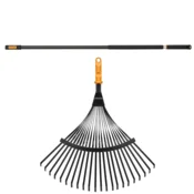 shumee FISKARS ONECLICK kovinska glava grabljic za listje 42 cm + ročaj 119-174 cm