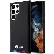 Ovitek BMW BMHCS23L22PTDK za Samsung Galaxy S23 Ultra, usnje, trikolor, črn
