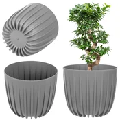 KADAX Cvetlični lonec 23,5 cm, okrogel, siva plastika