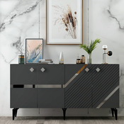 HANAH HOME Komoda Iris Anthracite Silver