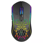 Brezžična gaming miška Proove Buzz s šestimi gumbi, 800 - 4800 DPI, RGB osvetlitvijo in dodanim kablom - črna