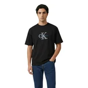 Calvin Klein Jeans Majica azur / opal / temno rjava / bela
