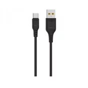 DENMEN D01T Type C USB data kabl 2,4A 1m crna