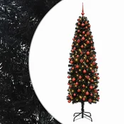 Vidaxl Umetno ozko božično drevesce z božično kroglico 240 cm 300 LED