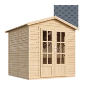 Timbela Lesena vrtna hiša - H233x233x222 cm/4 m2 - Vrtna pisarna s podom in bitumenskimi ploščicami - TIMBELA M351FB+H351FBGREY, (21999118)