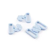 Zapirala za kopalke širine 17 mm iz plastike - nebesno modra (20 parov)