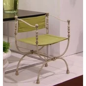 Casa Padrino luxury Art Nouveau wrought iron garden chair with armrests gray/light green H. 80 cm