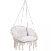 Viseči stolček BOHO z blazinami, O61 cm, bež Jurhan