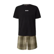 BOSS Kratka pižama Easy kaki/oliva/črna