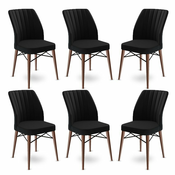 HANAH HOME Set 6 stolica Flex Black Brown