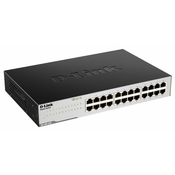 D-Link GO-SW-24G, Neupravljano, L2, Gigabit Ethernet (10/100/1000), Puni dostrani ispis, Montaža u poslužiteljski ormar, 1U