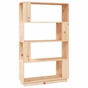 Vidaxl Knjižna omara/pregrada 80x25x132 cm trdna borovina