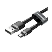 BASEUS CAFULE podatkovni kabel (USB - microUSB, 2,4 A, brzo punjenje 3.0, 100 cm, u obliku vezica) SIVA/CRNA CAMKLF-BG1