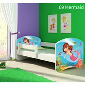 Dječji krevet ACMA s motivom, bočna bijela 140x70 cm - 09 Mermaid