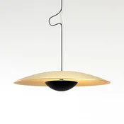 MARSET Ginger LED-visoka svetilka, Triac, premer 42 cm, medenina - Dnevna soba/jedilnica - Dizajn - medenina, črna - Kovina