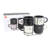 Sigma Šolja RXG-N250039, 390ml, Porcelan, 4komada, Blk-wh