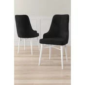 Hanah Home Set stolica Neta, 46x95x42 cm, 6 komada, Crno-bele